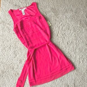 Max Studio | Bright Pink Sleeveless Belted Dress